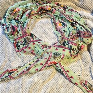 Floral Print Lightweight Mint Green Scarf